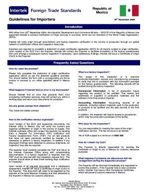 Blue mail media's global importers and exporters email list & mailing list has been prepared to help you drive better response rate, conversion rate tips for new importers and exporters. Fillable Online Guidelines for Importers - Intertek Mexico ...