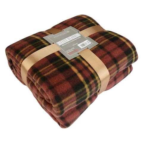 Soft Flannel Fleece Sofa Bed Blanket Throw Chequered Design Luxury