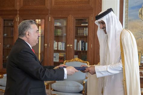 Hh The Amir Receives Credentials Of Ambassadors Of Iraq And Armenia