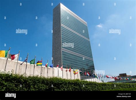 United Nations Headquarters Building In New York City Usa Stock Photo