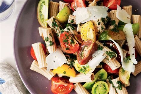 Pasta Salad With Heirloom Tomatoes Basil Oil And Pecorino Recipes