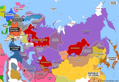 Bolsheviks Gain Control Historical Atlas Of Northern Eurasia 1