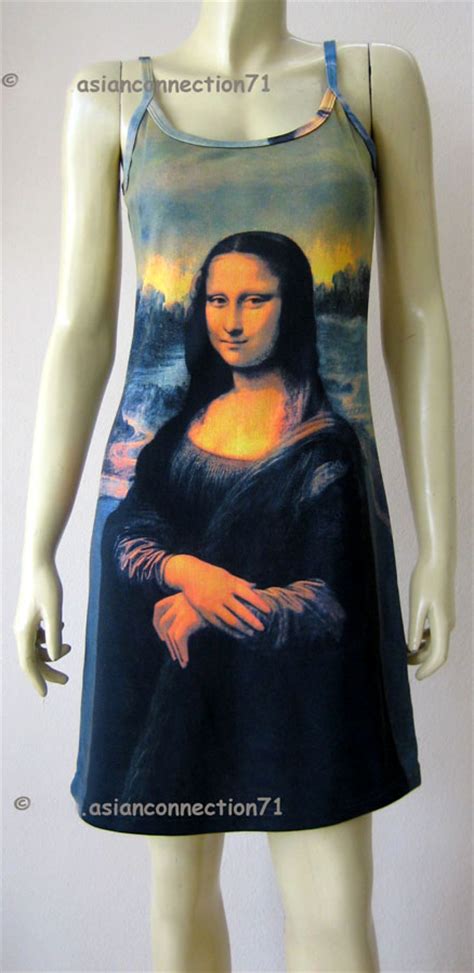 Mona Lisa La Joconde Leonardo Da Vinci Hand Print Fine Art Dress Misse