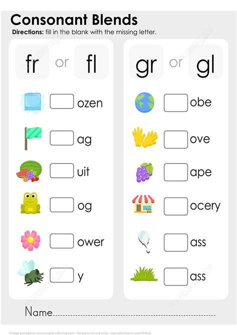 Consonant Blends Worksheets Free Printable Printable Templates