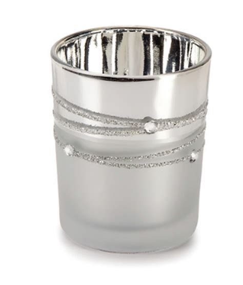 Silver Plated Rhinestone Votive Candle Holders Candles