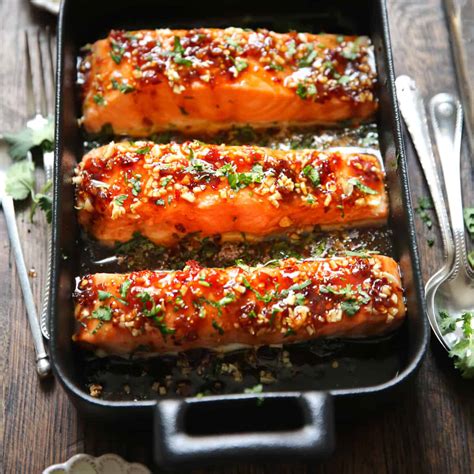Honey Garlic Glazed Salmon One Pan 30 Minute Meal Julias Album
