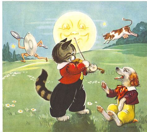 And they also love nursery rhymes. Hey Diddle Diddle Mother Goose Nursery Rhymes Illustration by