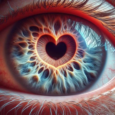 A Close Up View Of The Human Eye With Pupil Resembling A Heart Shape