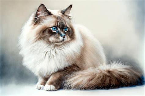 Premium Ai Image Ragdoll Cat With Blue Eyes White Cat Pet Ragdoll Cat