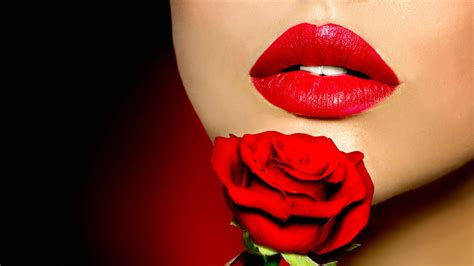 Red Rose Red Lips Wallpaper 28455 Baltana