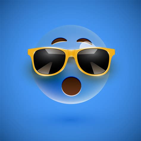 High Detailed 3d Smiley With Sunglasses On A Colorful Background