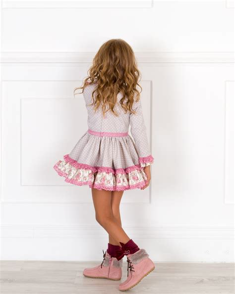 Nini Moda Infantil Vestido Niña Topitos And Estampado Floral Rosa Missbaby