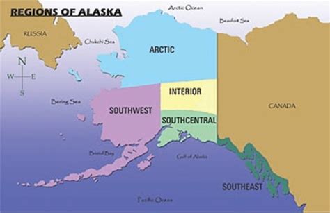 3 Map Of Alaska Showing The Five Regions Alaska Insight Travel Guide