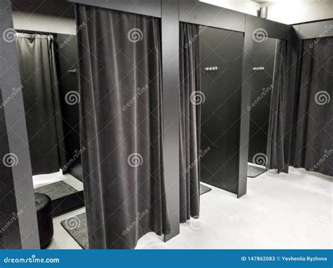 Image Of Dressing Or Fitting Room In Modern Shopping Mall Stock Image