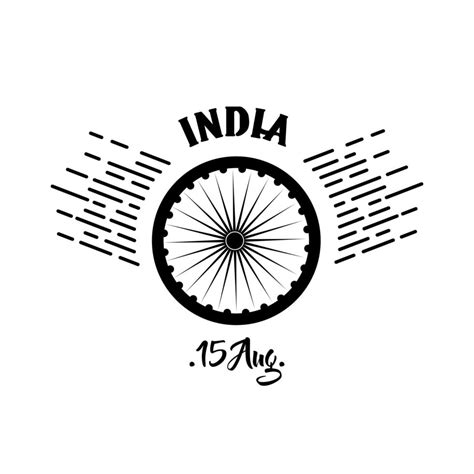 India Independence Day Celebration With Ashoka Chakra Silhouette Style