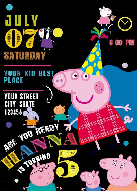 Peppa Pig Birthday Party Invitation Lovely Invite