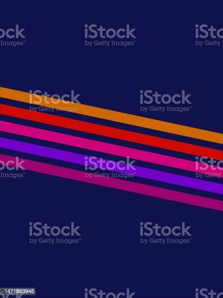 Vintage Striped Backgrounds Posters Banner Samples 1970s Retro Colors