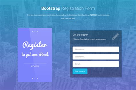 bootstrap registration forms   responsive templates azmind