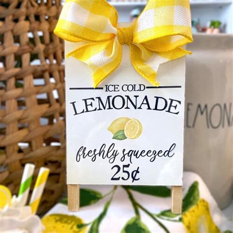 ice cold lemonade sign lemon sign farmhouse lemon sign etsy