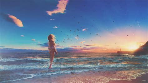 Anime Beach Wallpapers Top Free Anime Beach Backgrounds WallpaperAccess