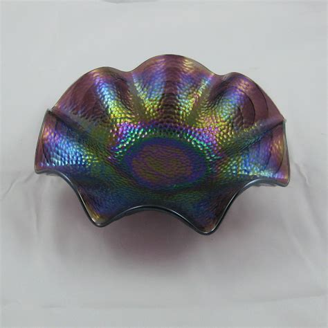 Antique Imperial Purple Cobblestones Carnival Glass Bowl Carnival Glass