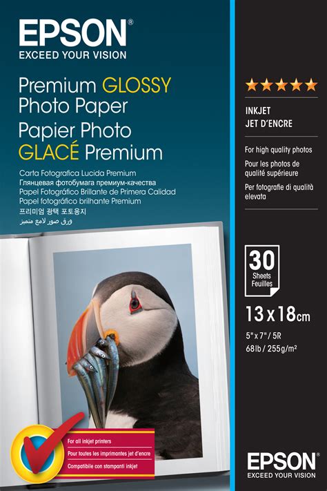 Epson Premium 5x7 Glossy Photo Paper 30 Sheets