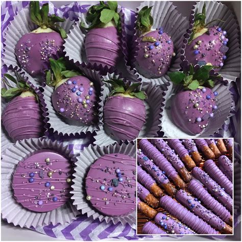 Purple Desserts Chocolate Covered Strawberries Chocolate Covered Oreos And Chocolate Covered