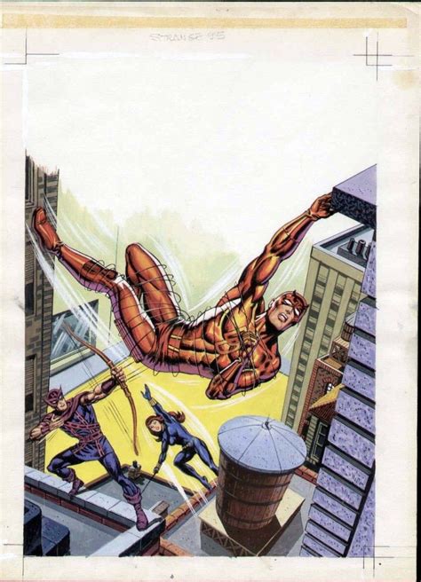 West Coast Avengers Daredevil By Jean Frisano Marvel Comics Art