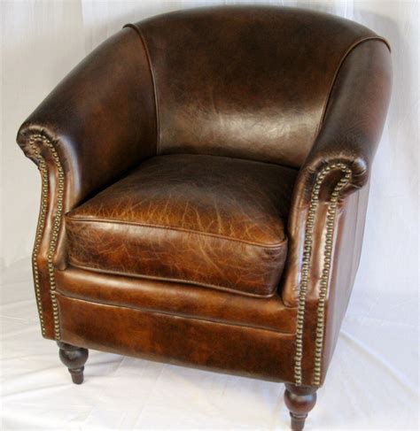 Small Leather Club Chairs Petite Distressed Leather Club Chair At
