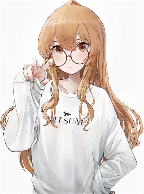 Women With Glasses Brunette Long Hair Looking At Viewer Standing Envysoi Anime Anime