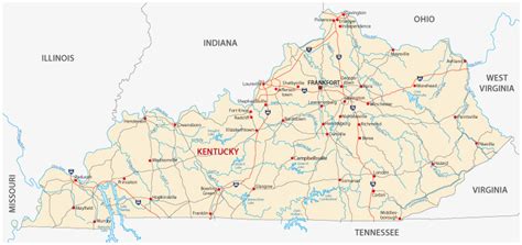 Map Of Kentucky Guide Of The World