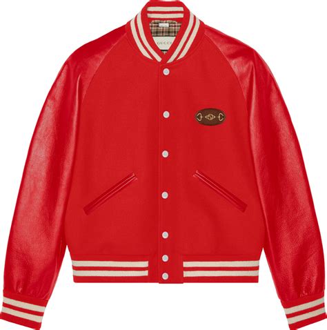 Gucci Red Horsebit Varsity Jacket Inc Style