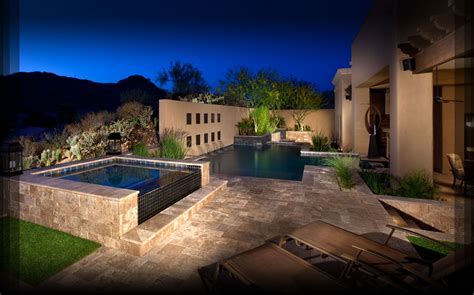 The pool was placed off to one side to leave room for a fire pit and small lawn. Awesome outdoor space | Pool landscaping, Landscape design ...