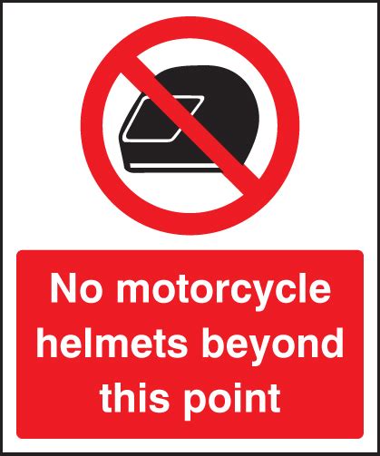 No Helmets Sign Ssp Print Factory
