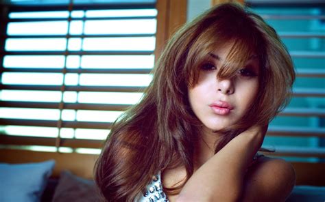 Wallpaper Face Women Model Window Long Hair Brunette Asian