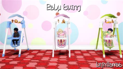 Sims 4 Bsimths 3t4 Baby Swing As Functional High Chair Grimllamas