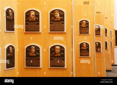 Plaques National Baseball Hall Of Fame Cooperstown Ny Stock Photo