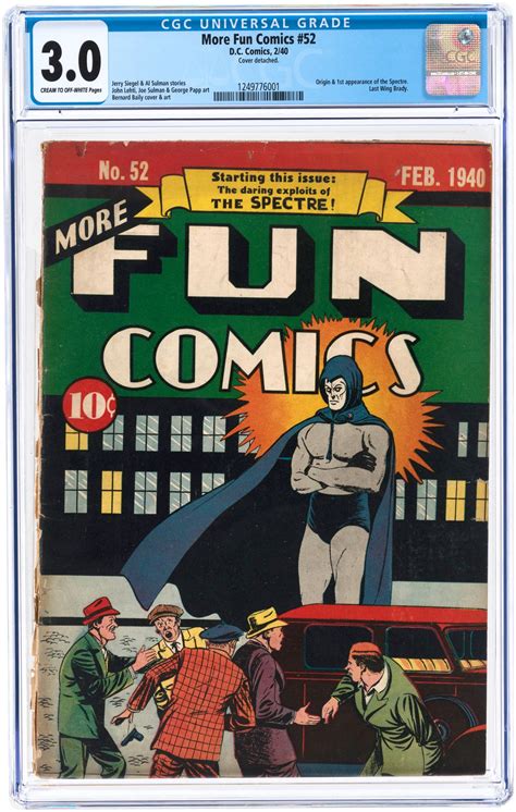 Hakes More Fun Comics 52 February 1940 Cgc 30 Goodvg First