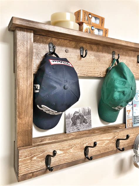 Wall Storage Baseball Cap Rack Hat Rail Coat Hanger Etsy