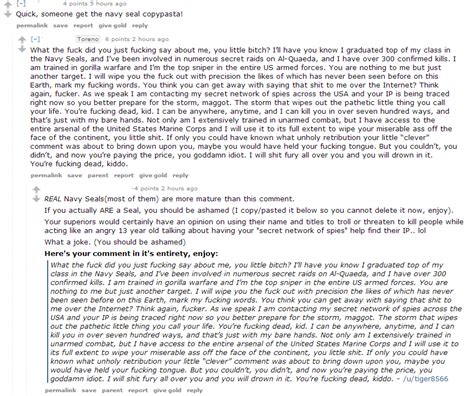 Someone Posts The Navy Seal Copypasta Another User Thinks Hes Serious