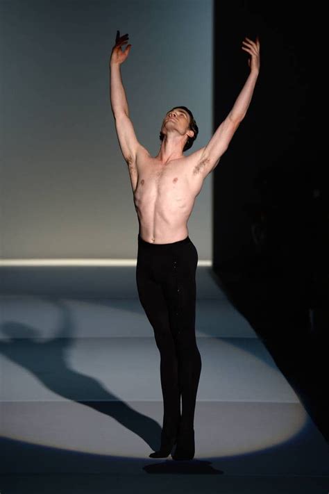 how to get a standing ovation at fashion week feature a shirtless male ballet dancer in tights