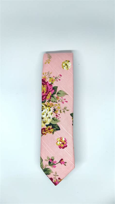 pink super skinny floral tie set knotted ties