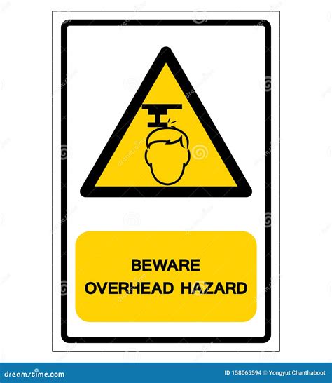 Beware Overhead Hazard Symbol Vector Illustration Isolate On White