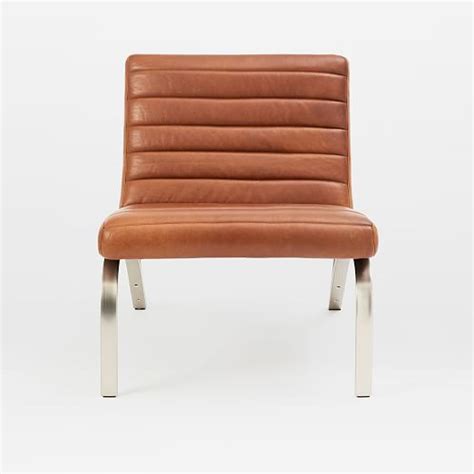 30w x 34d x 45h. Emil Leather Slipper Chair | west elm