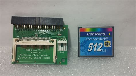 Cfdisk5h Ide To Compact Flash Adapter With 512mb Transcend Card