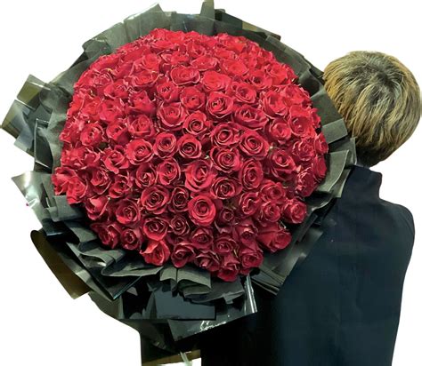 Gorgeous Ultimate Large Red Roses Bouquet 99 Stems Blooming Art
