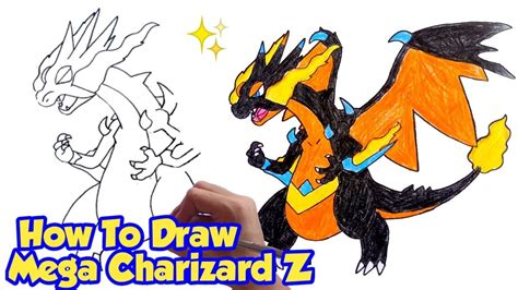 How To Draw Mega Charizard Y From Pokemon X Y Step By Step Charizard