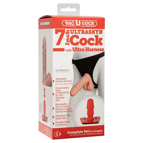 Vac U Lock 7 Ultraskyn Dildo With Ultra Harness Beige Shop