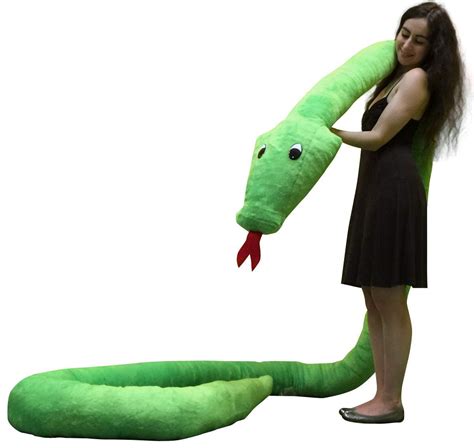 American Made Giant Stuffed Snake 18 Feet Long Soft Green Big Plush