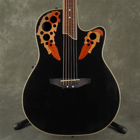 Ovation Applause AE147 Mid-Depth Electro-Acoustic Guitar - Black - 2nd ...